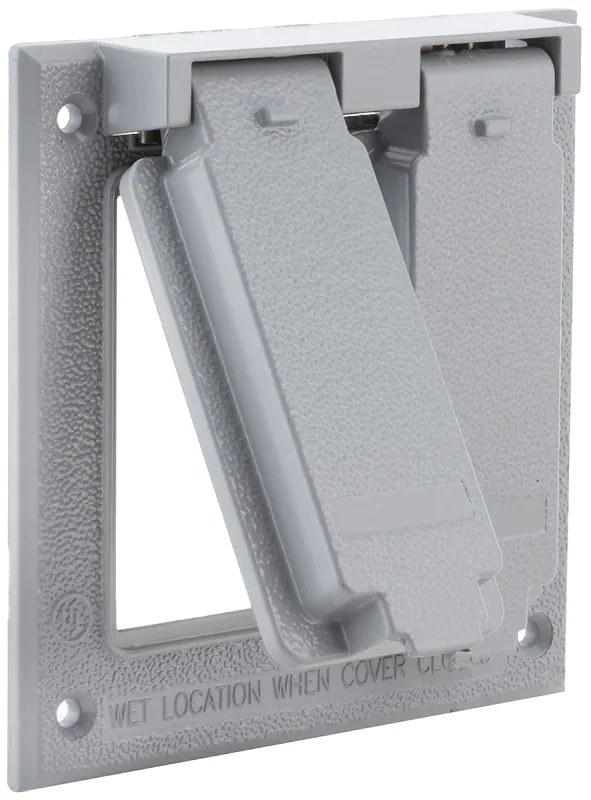 Hubbell 5145-0 Cover, 4-1/2 in L, 4-9/16 in W, Aluminum, Gray, Powder-Coated :EA: QUANTITY: 1