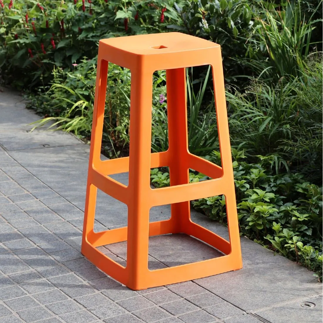 HX788 Origin Base High Stool Signal Orange 450x450x750mm (Pack of 2)