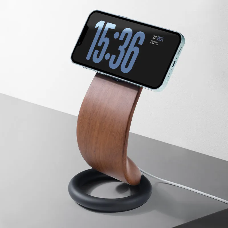 Minimalistic Sleek Wood MagSafe Charger Stand