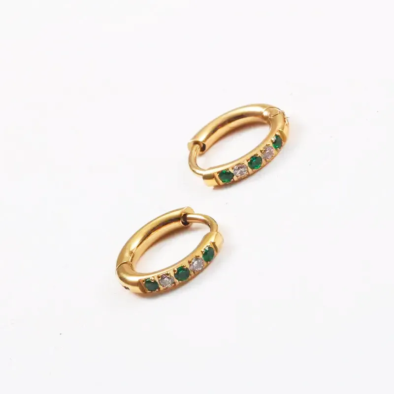 Oasis Green Hoops Earrings