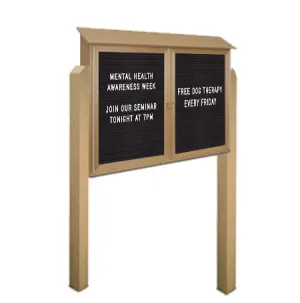 Outdoor Enclosed Letter Board Message Center 60" x 30" | Standing 2 Door Information Display Board