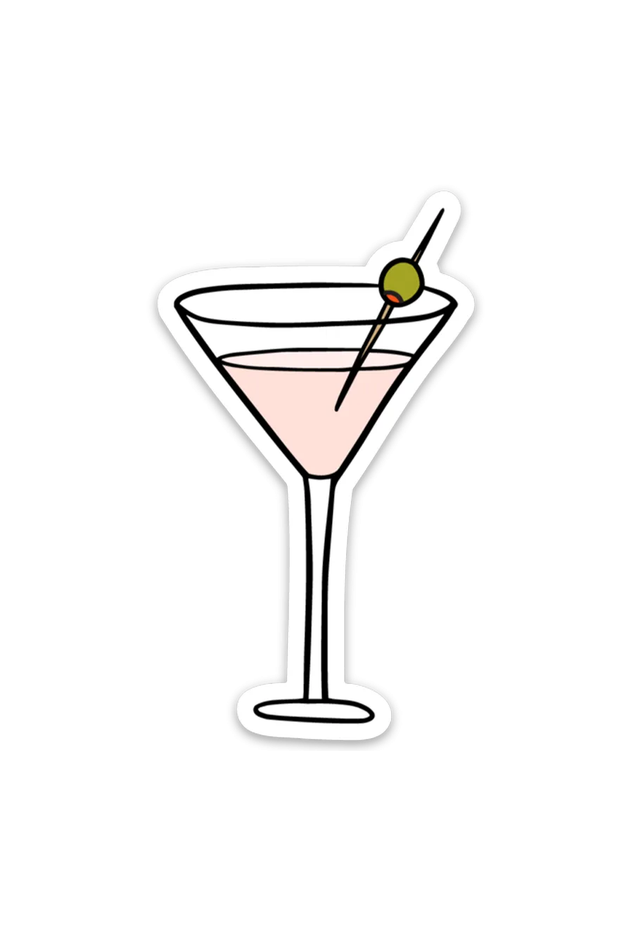 Pink Martini Glass Sticker