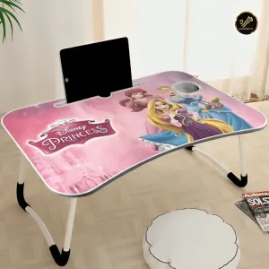 Princes Printed Laptop Table For Kids | Wood Portable Laptop Desk | Folding Home Laptop Desk For Bed & Sofa