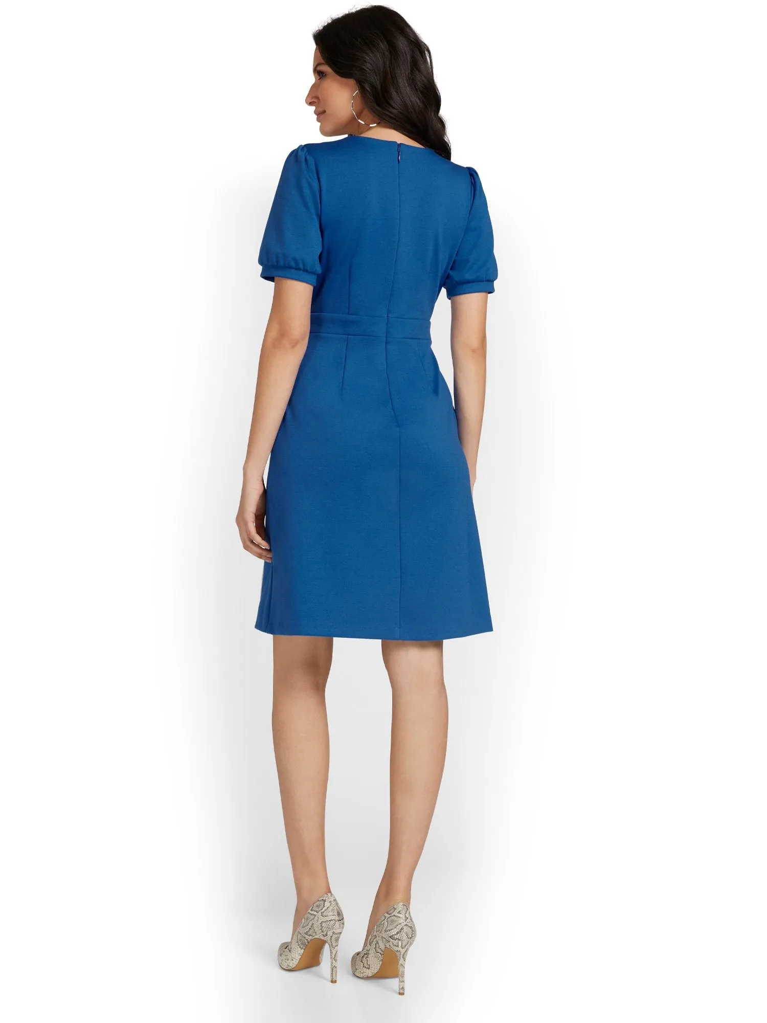 Puff-Sleeve Sheath Dress - Superflex