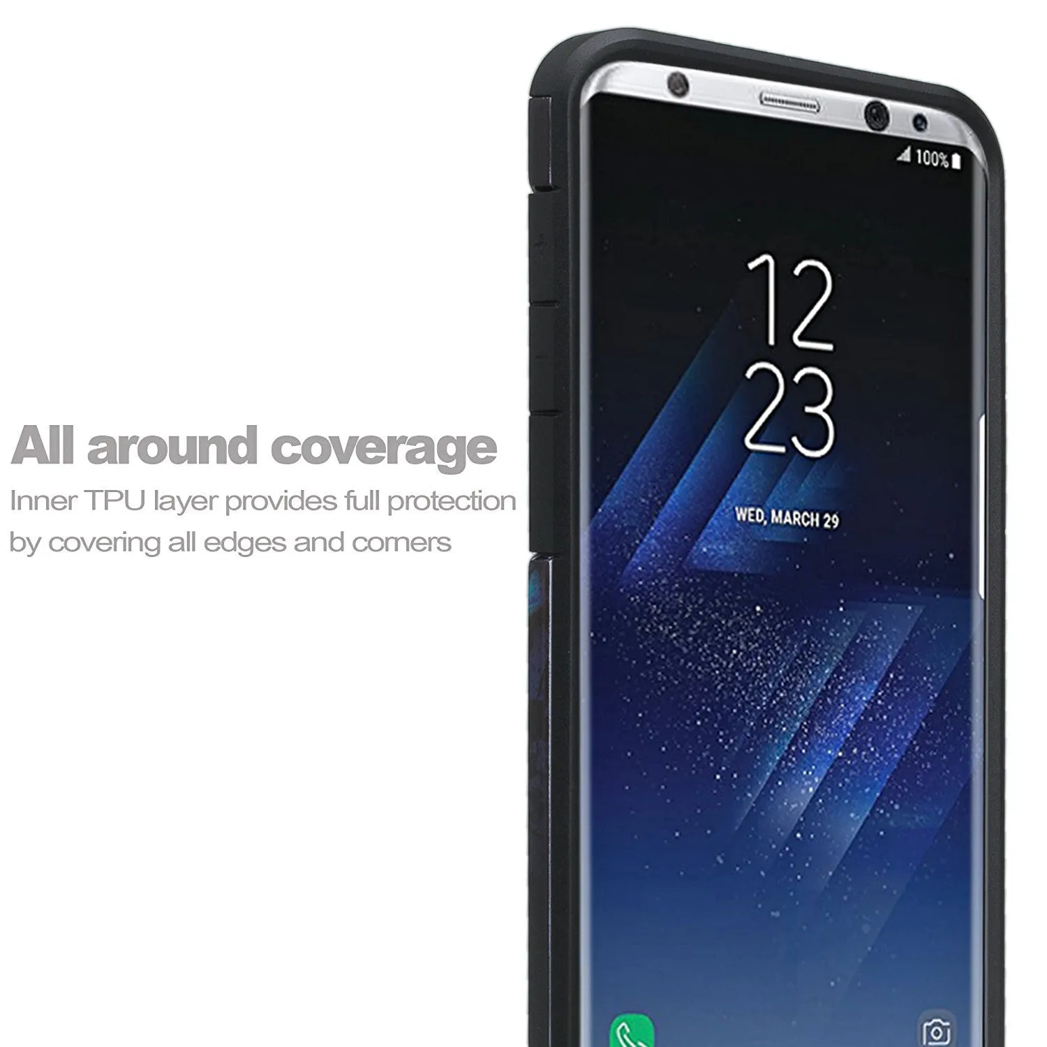 Samsung Galaxy S8 Plus Case, SM-G955 Case, Slim Hybrid Dual Layer[Shock Resistant] Protective Case Cover - Blue Butterfly