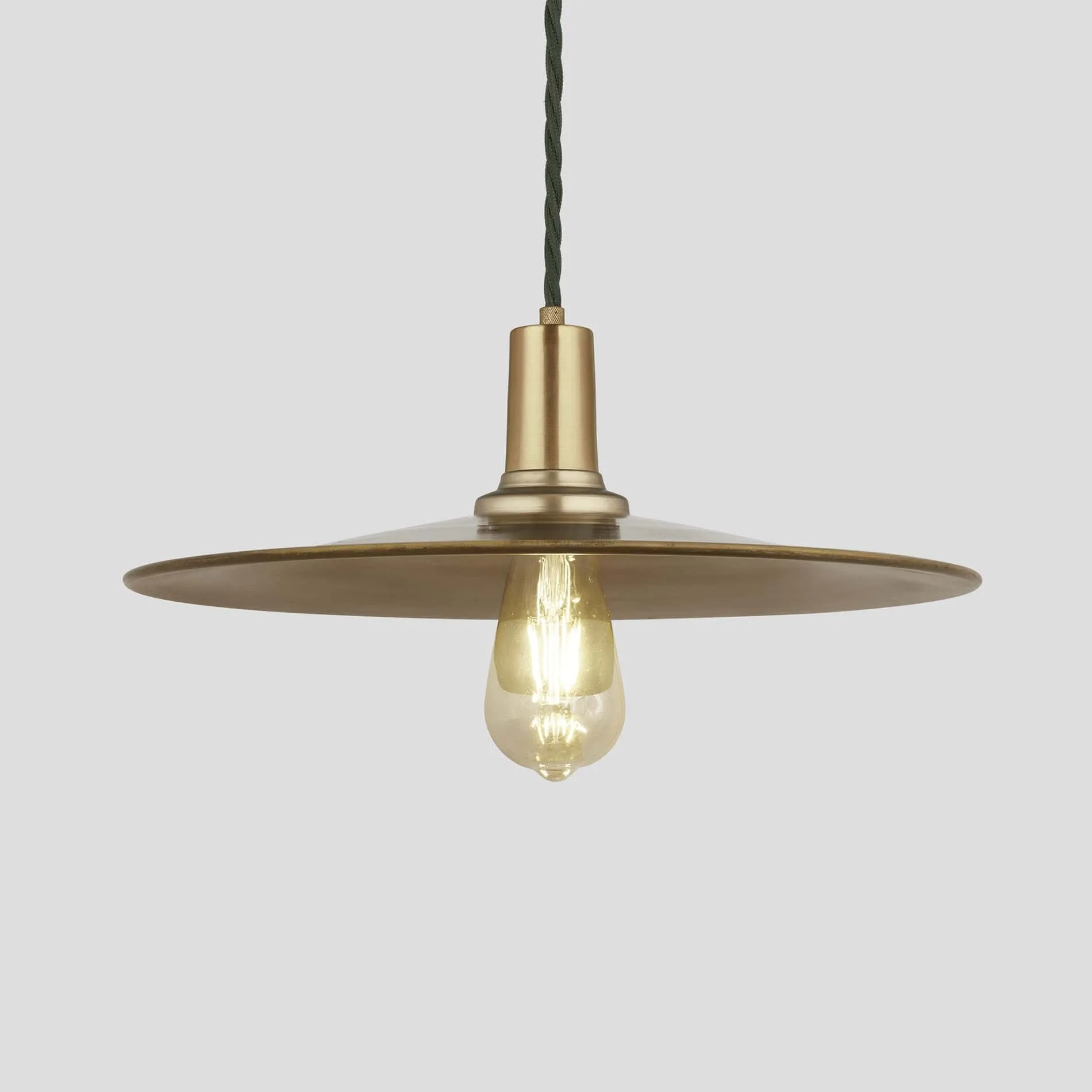 Sleek Flat Pendant - 15 Inch - Brass