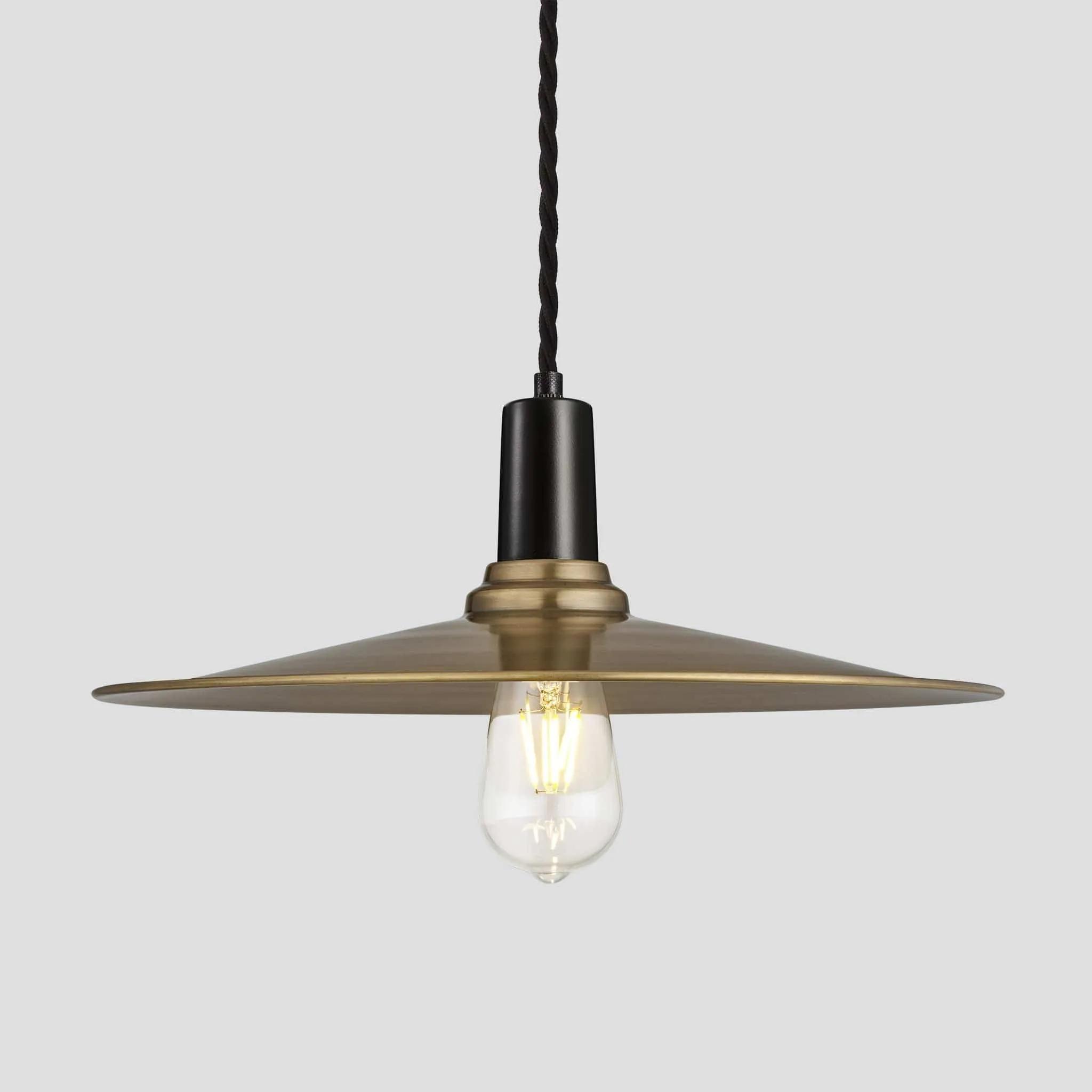 Sleek Flat Pendant - 15 Inch - Brass