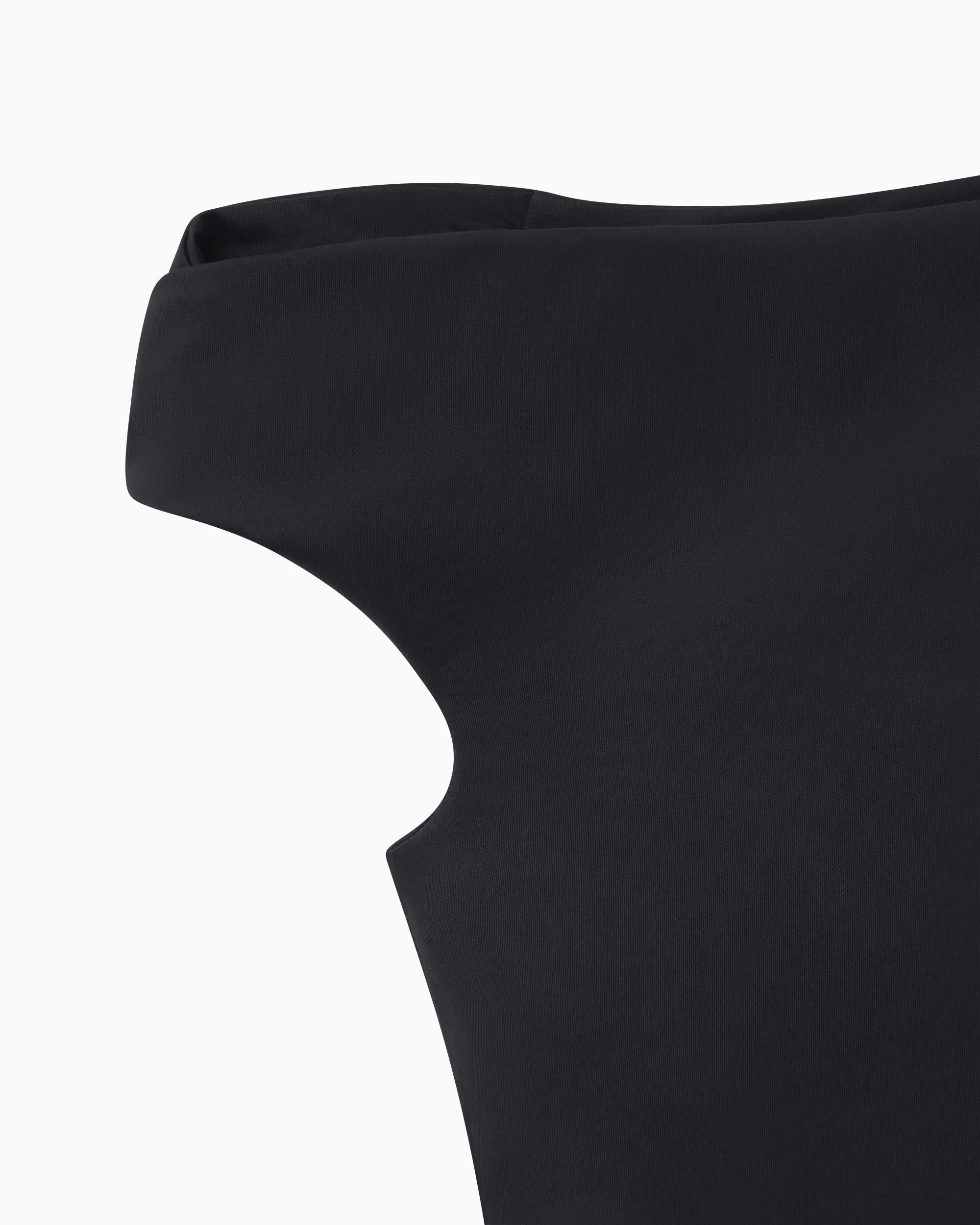 Smooth Stretch Asymmetrical Top | Black Peony