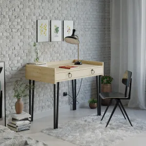 Sponge Study Desk Metal Legs With Drawer Width 100cm