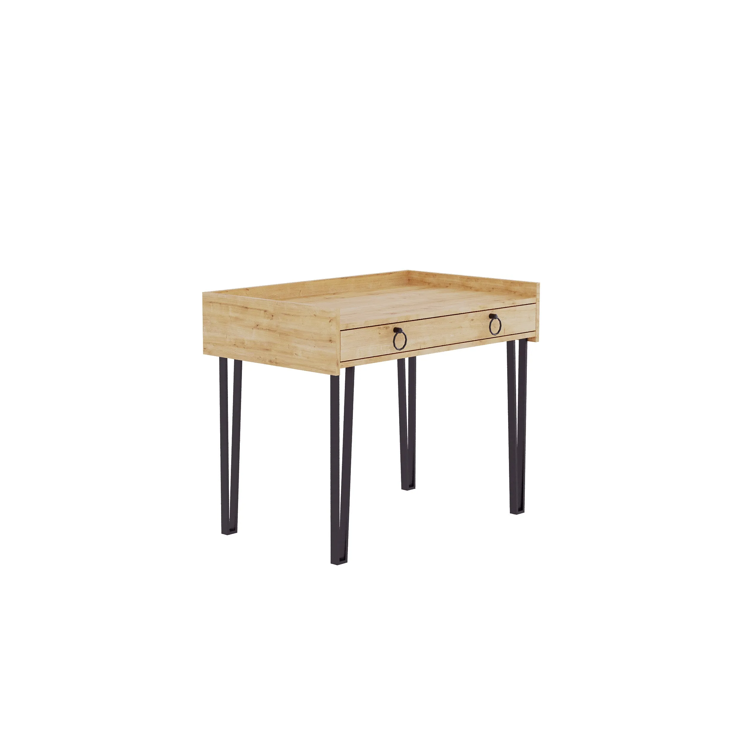 Sponge Study Desk Metal Legs With Drawer Width 100cm
