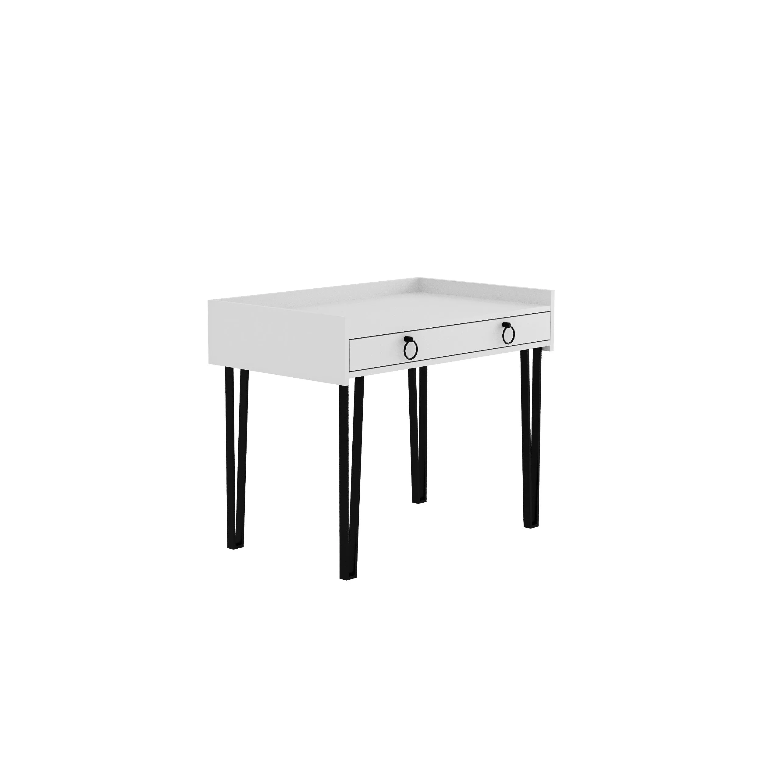 Sponge Study Desk Metal Legs With Drawer Width 100cm