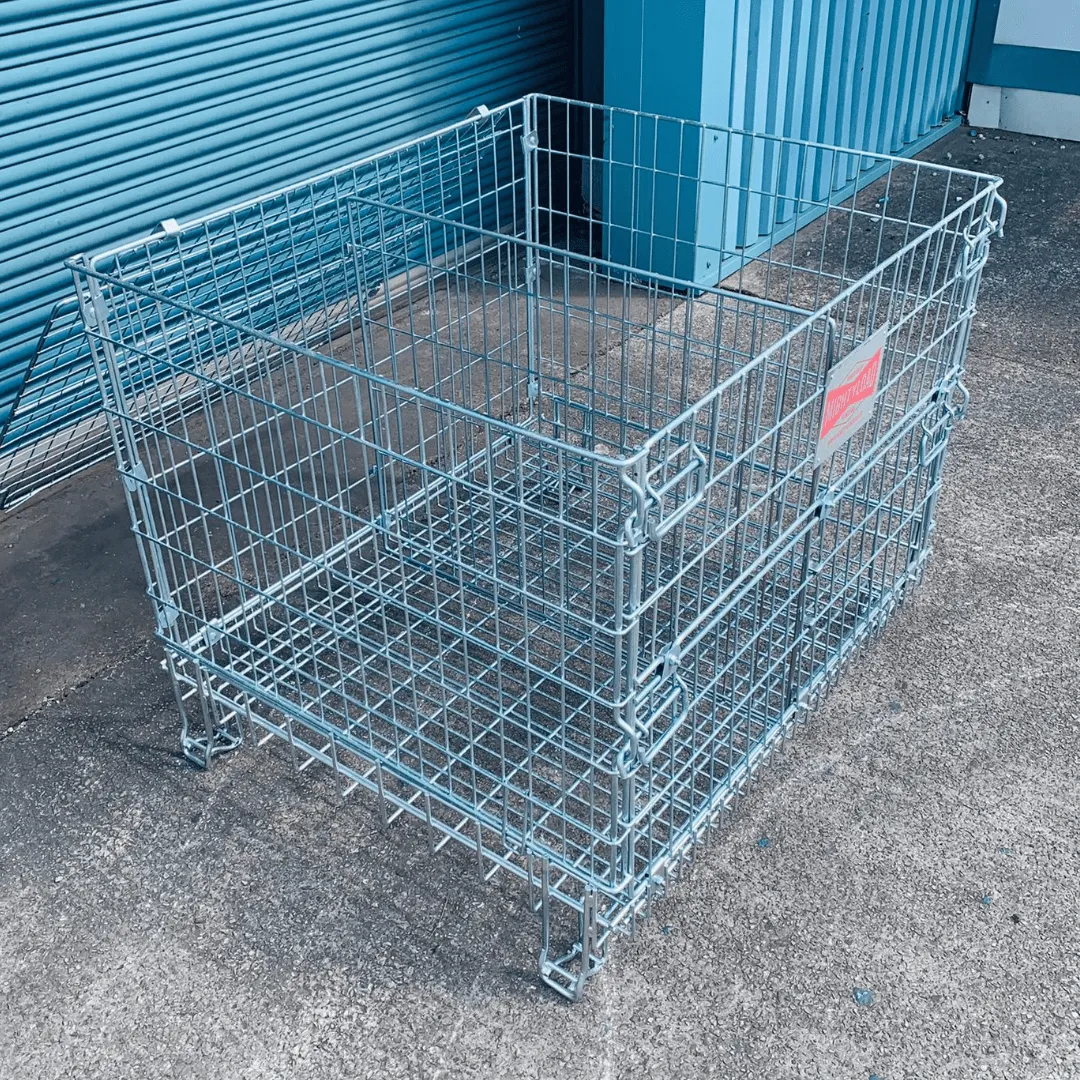 Stackable Pallet Cage - Collapsible Wire Mesh, 800KG Capacity