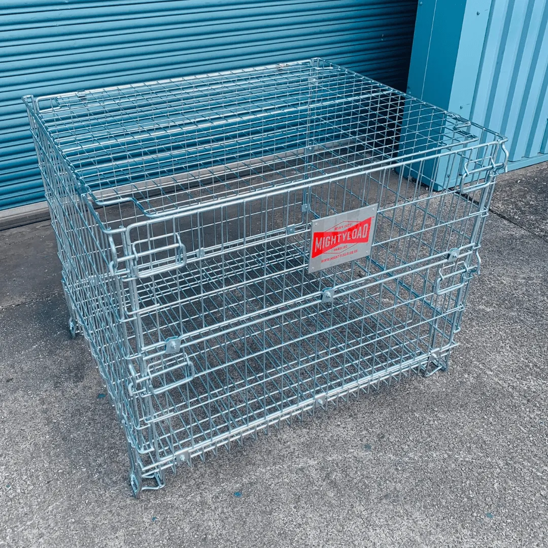 Stackable Pallet Cage - Collapsible Wire Mesh, 800KG Capacity