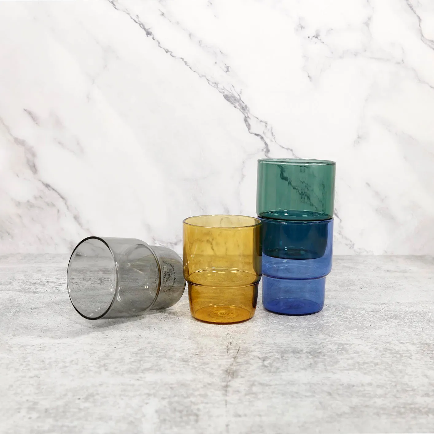 Stacked Water Tumbler / Amber
