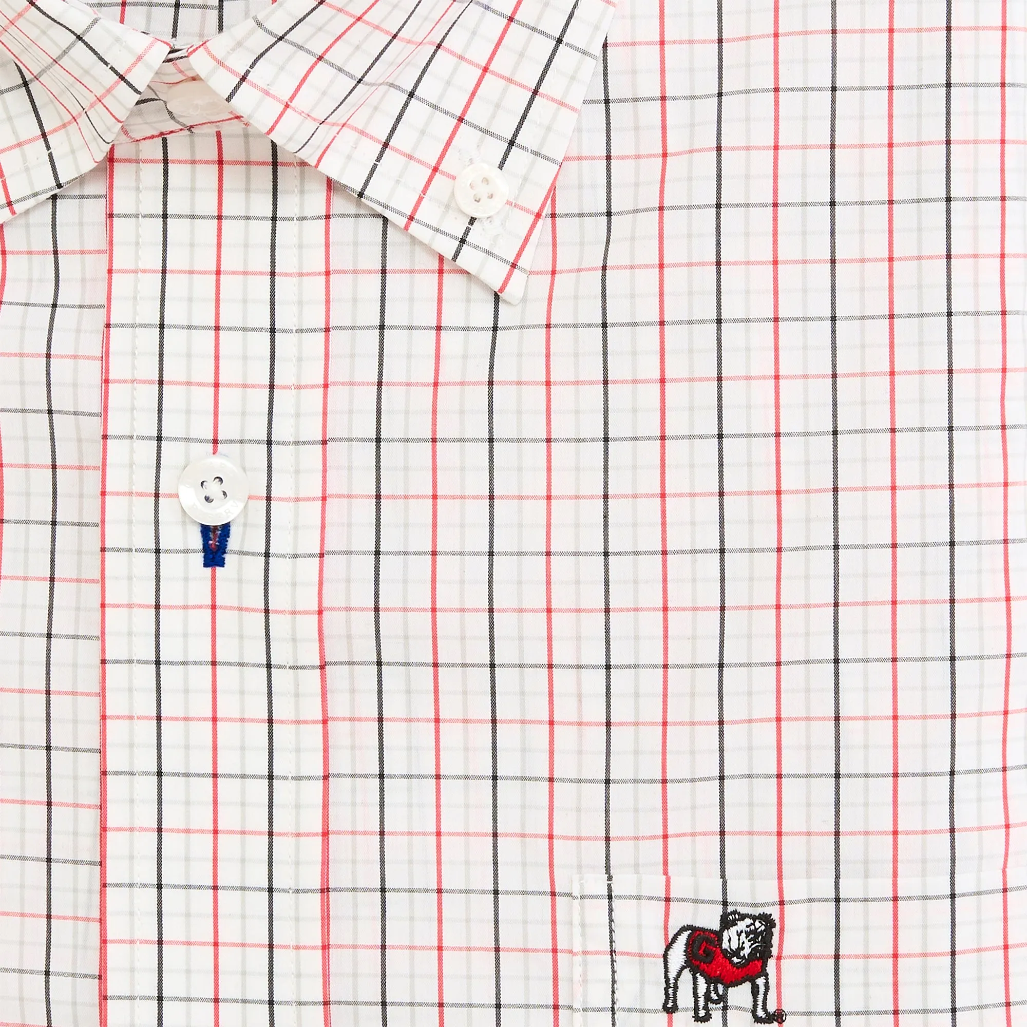 Standing Bulldog Tattersall Classic Fit Quad Woven - Red