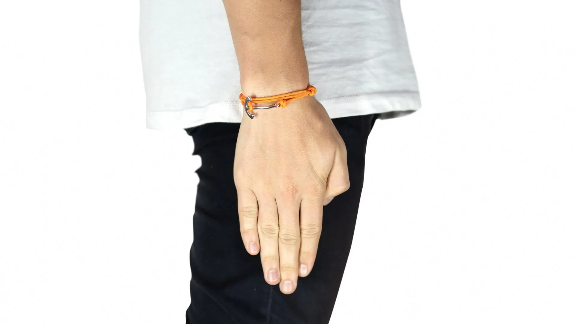 Stolen Riches Atlantic Silver Wrist Anchor in Tiqui Orange