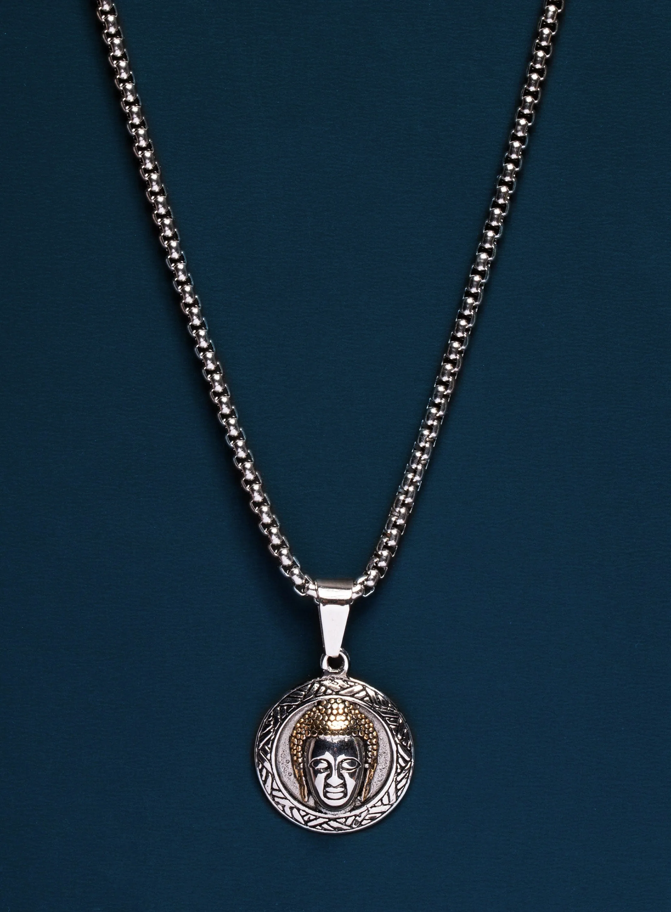 Sweatproof   Waterproof Buddha Head Pendant Necklace