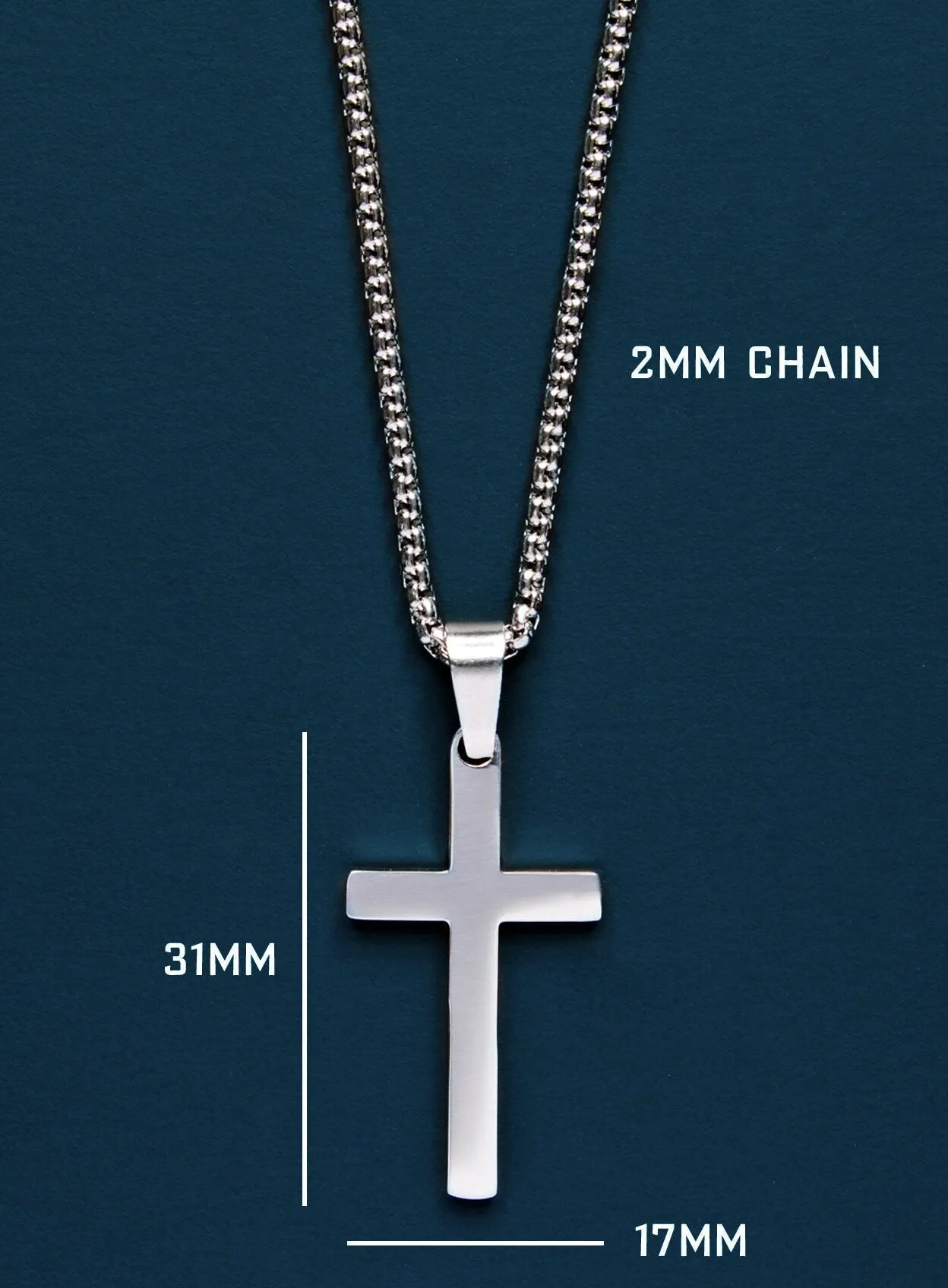 Sweatproof   Waterproof Large Men's Silver Cross