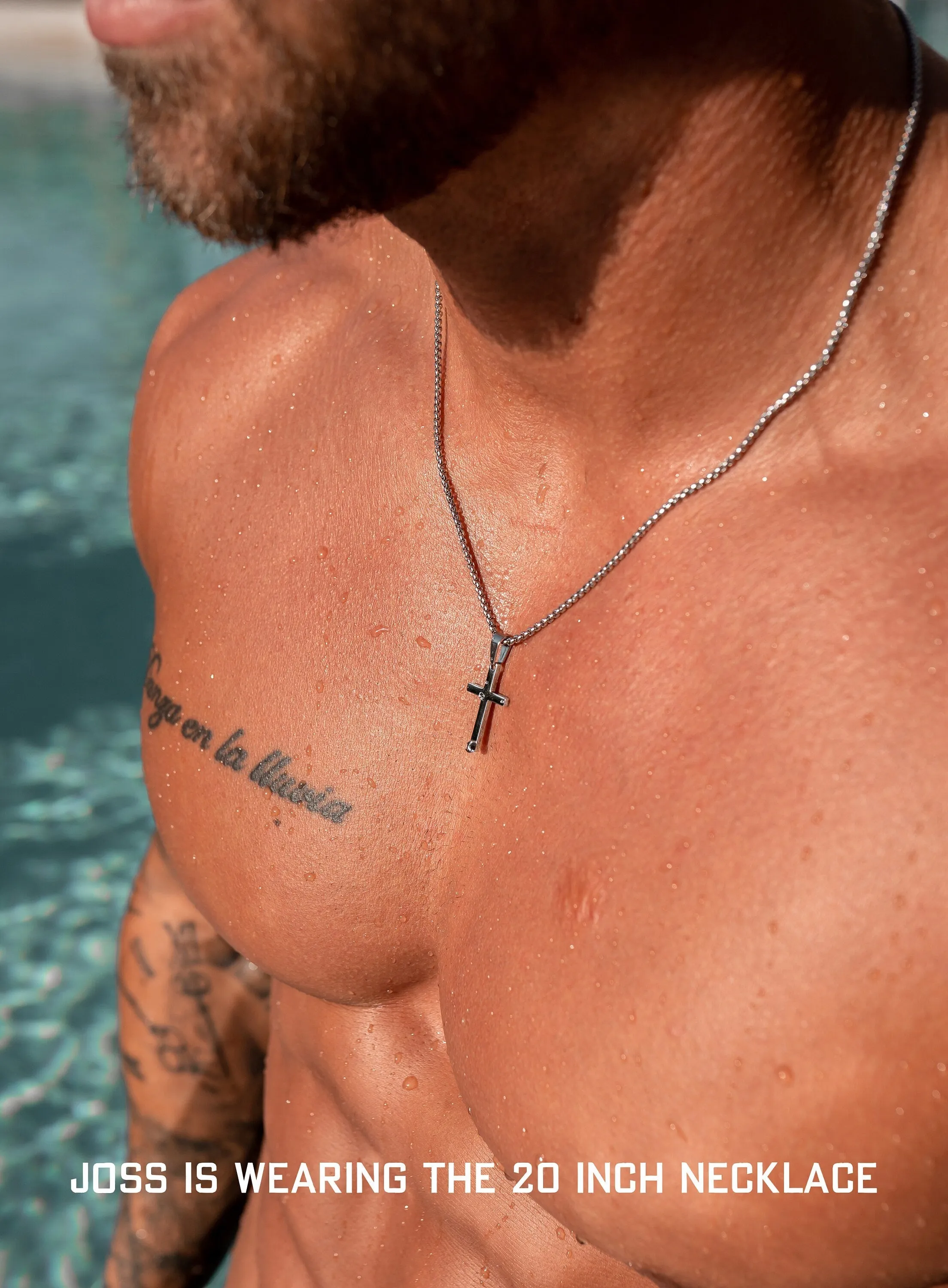 Sweatproof   Waterproof Men's Medium Cross Necklace