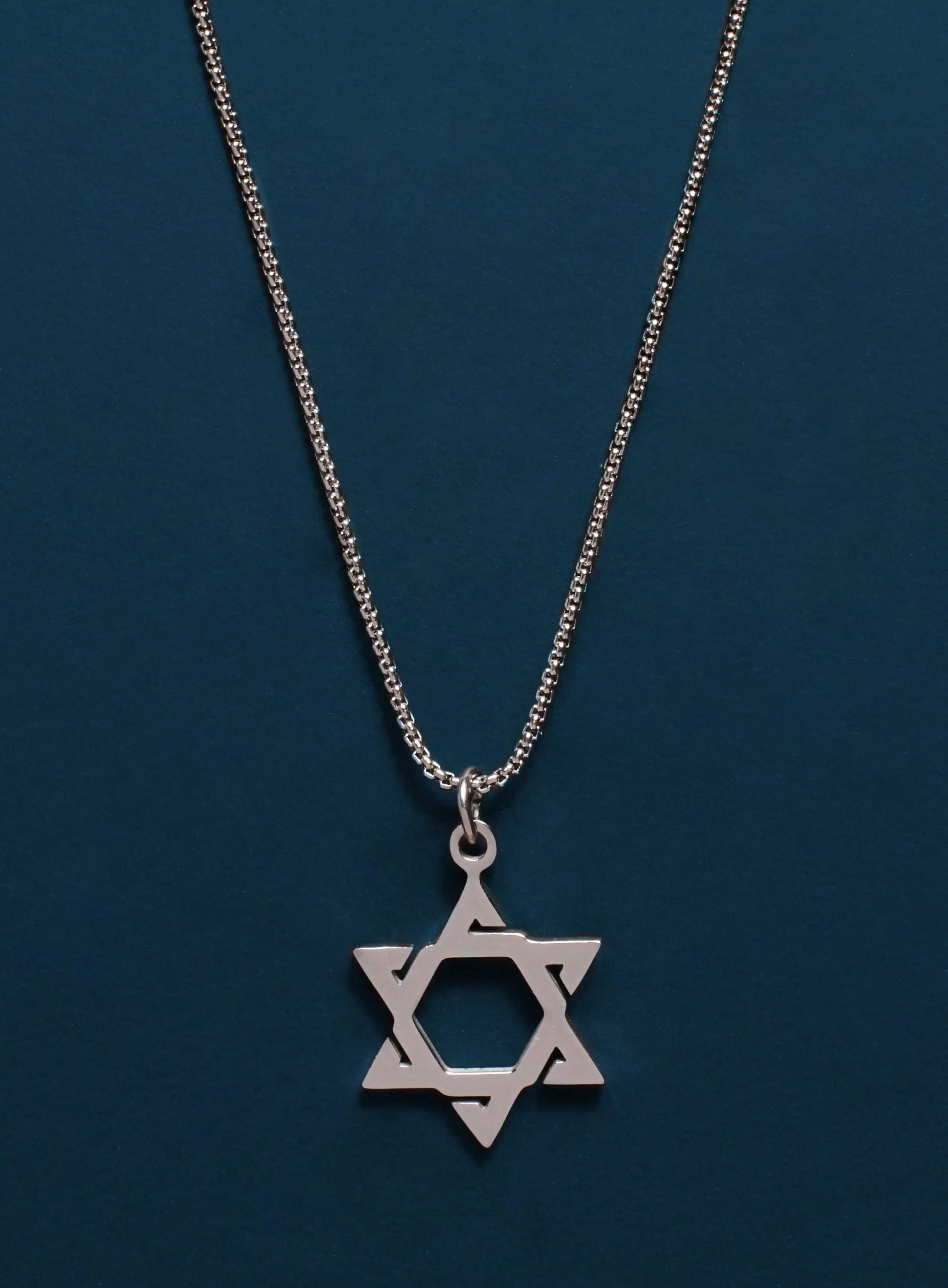 Sweatproof   Waterproof Star of David Silver Necklace