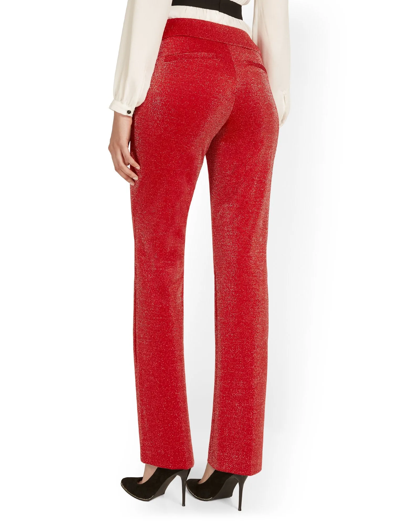 Tall Pull-On Glitter Straight-Leg Ponte Pant - Superflex