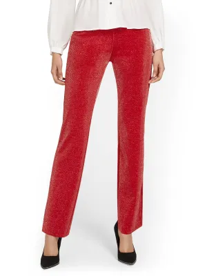 Tall Pull-On Glitter Straight-Leg Ponte Pant - Superflex