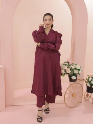 TNG Arha Co-Ord Set Wine Red Collection'2024