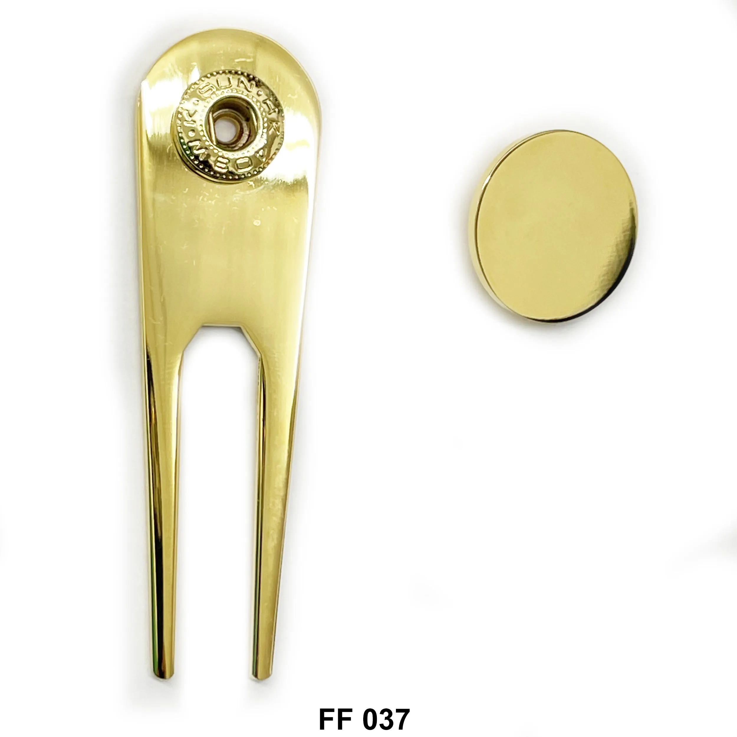 Two Prongs Metal Snap Stud Keychain FF 037