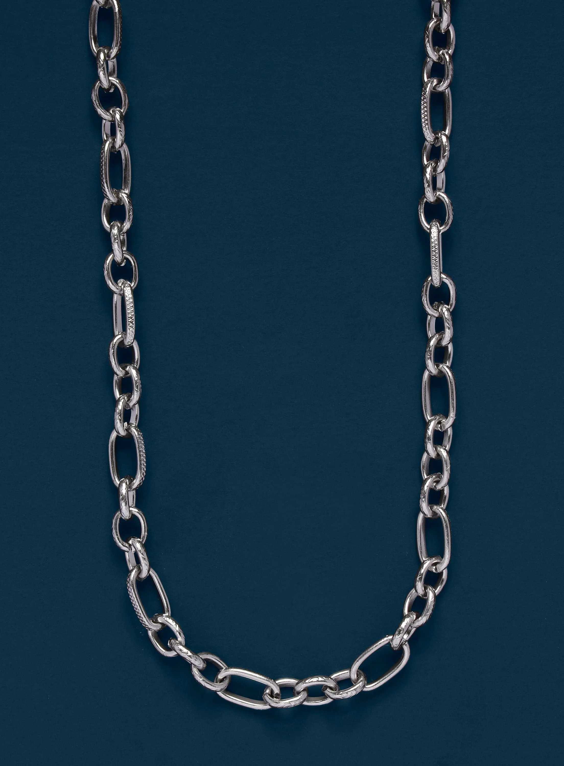 Waterproof 7mm 316L Stainless Steel Textured Cable Chain