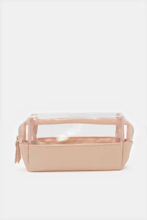 Women Pink Cosmetic Pouch Bag