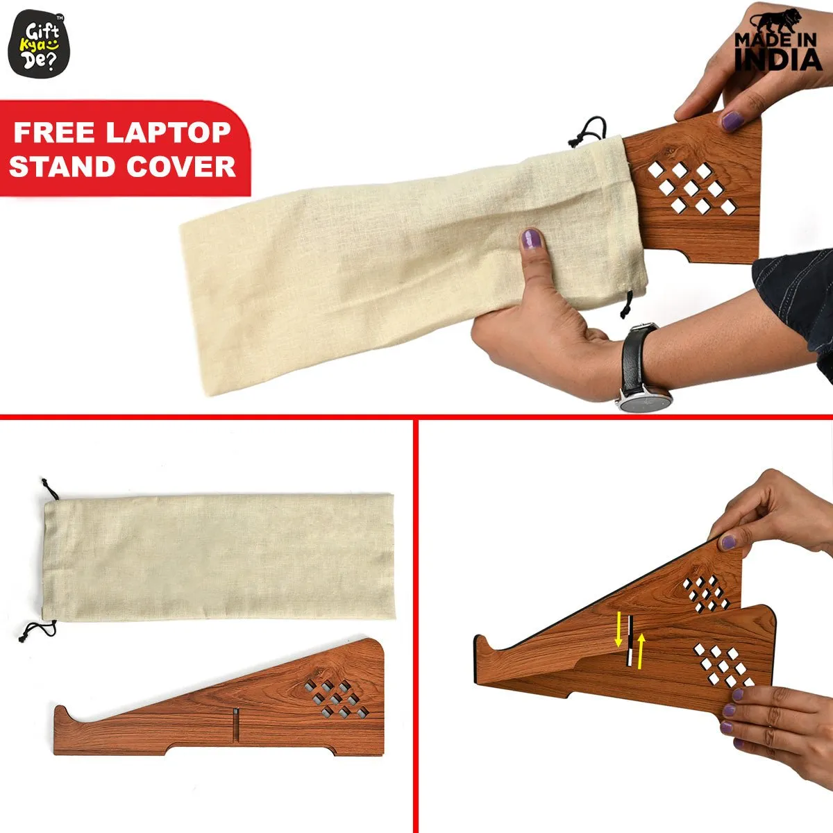 Wooden Portable Cross Laptop Stand | Laptop Accessories | Eco-Friendly | Corporate Gifts