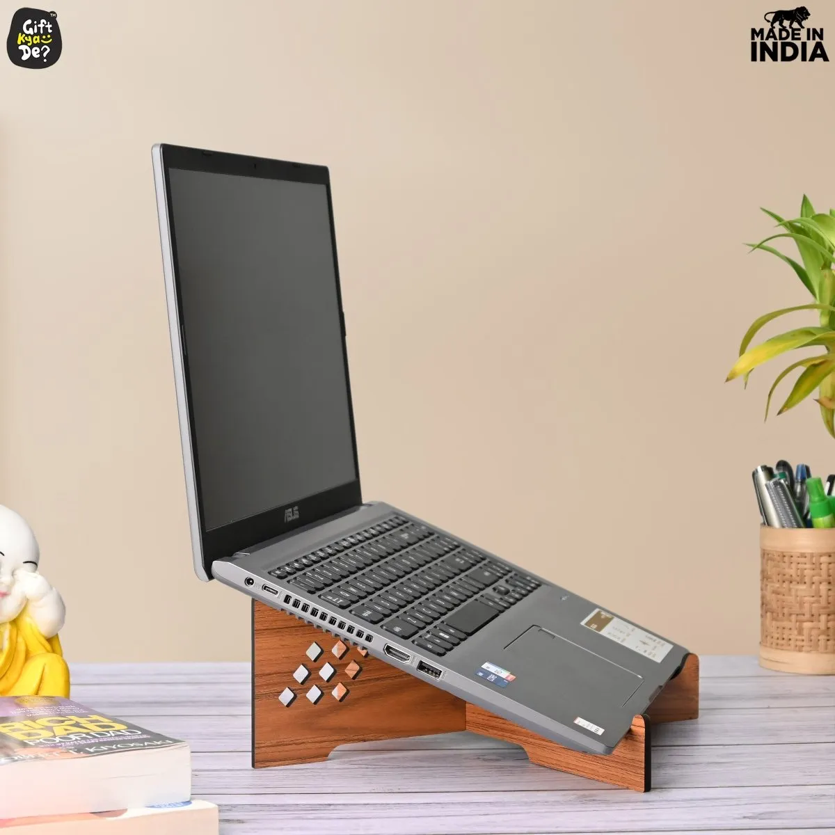 Wooden Portable Cross Laptop Stand | Laptop Accessories | Eco-Friendly | Corporate Gifts
