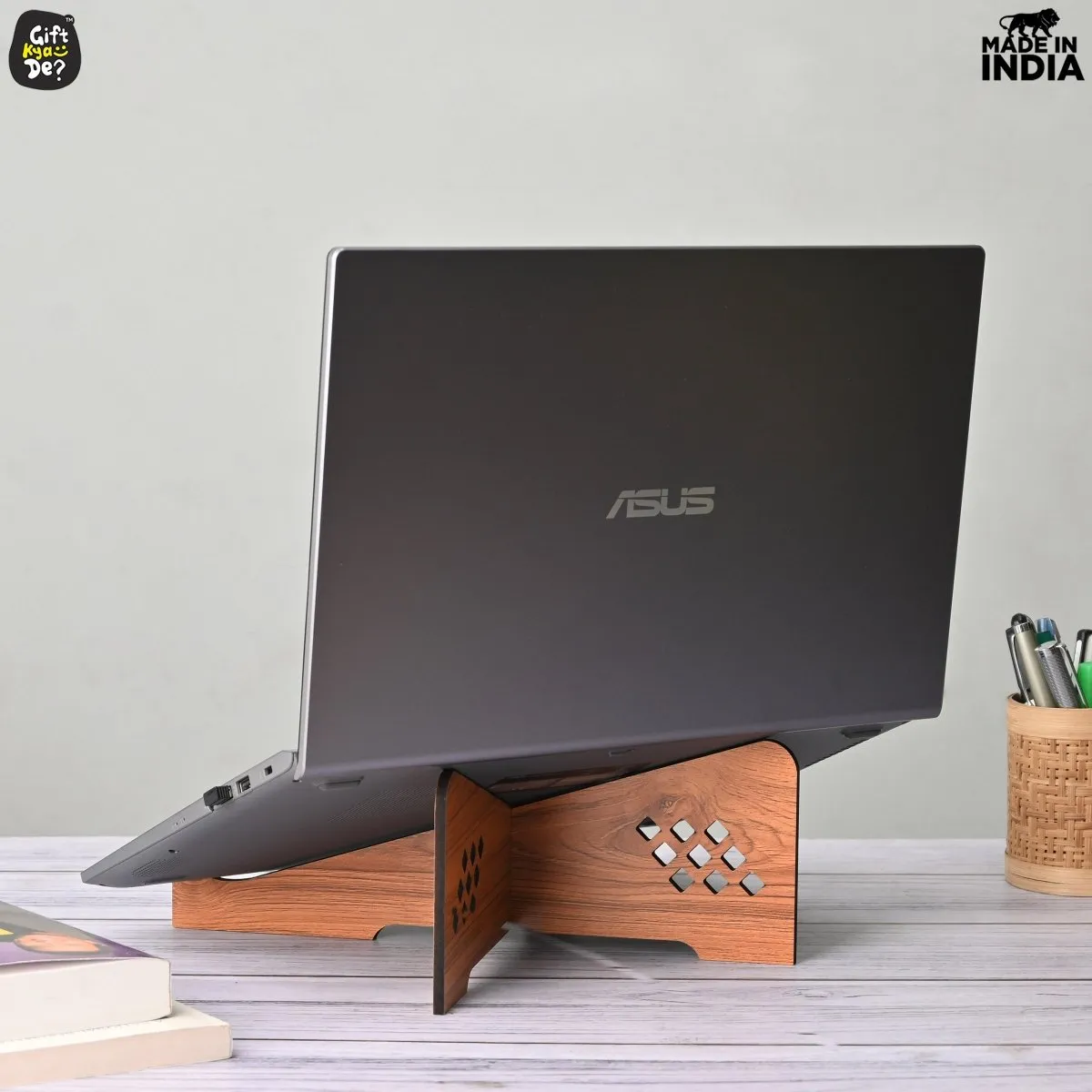 Wooden Portable Cross Laptop Stand | Laptop Accessories | Eco-Friendly | Corporate Gifts