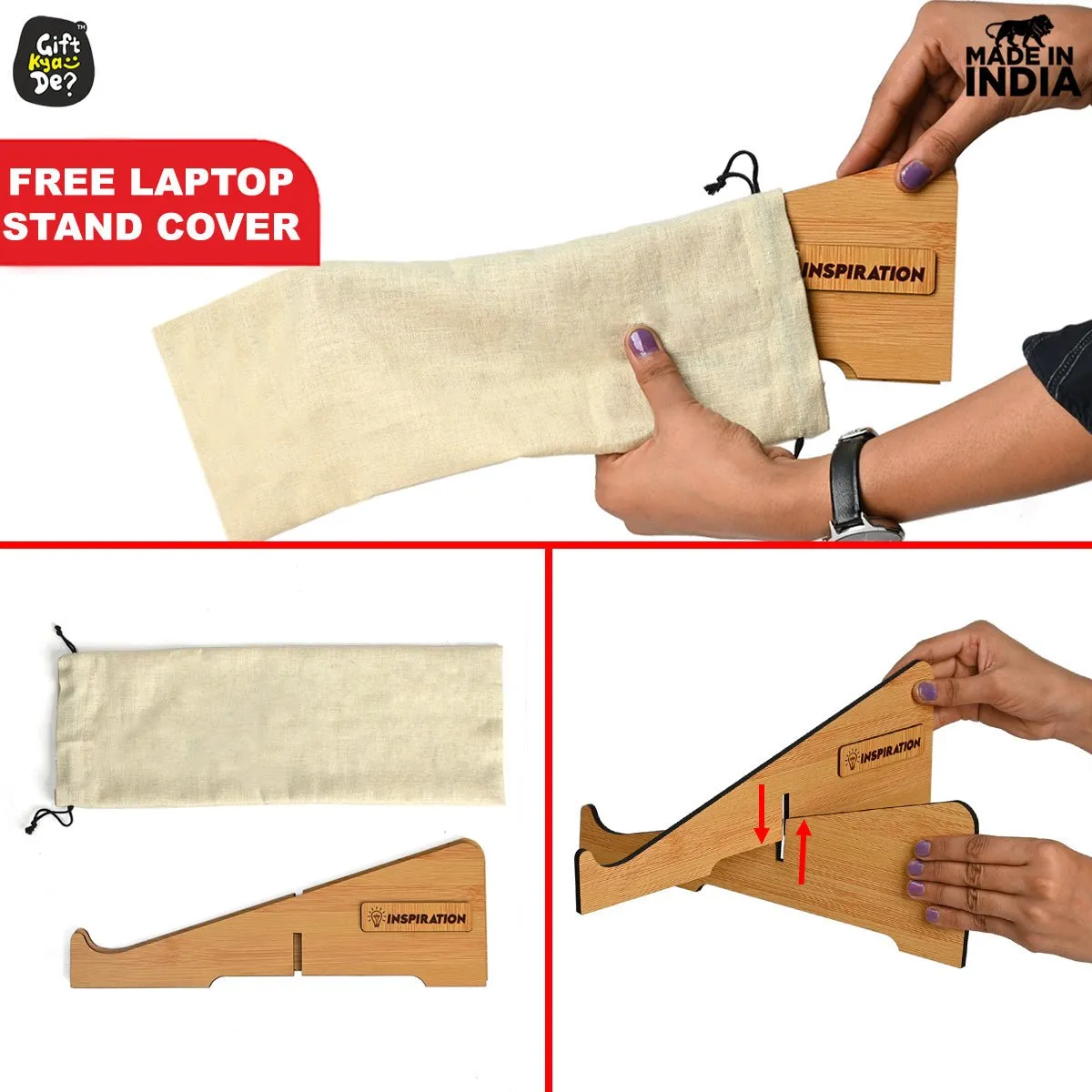 Wooden Portable Cross Laptop Stand | Laptop Accessories | Eco-Friendly | Corporate Gifts