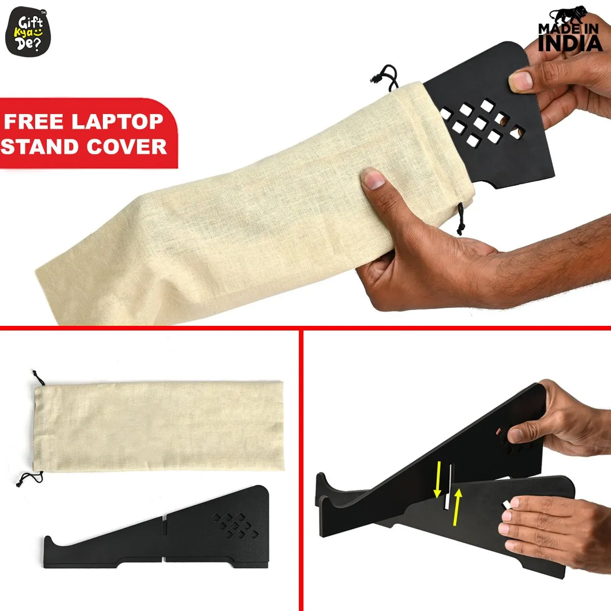 Wooden Portable Cross Laptop Stand | Laptop Accessories | Eco-Friendly | Corporate Gifts