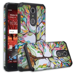 ZTE Blade Spark Z971, ZTE ZMAX One, ZTE Grand X4, X 4 Case, Hybrid Dual Layer [Shock Resistant] Armor Protective Case Cover - Vibrant Tree